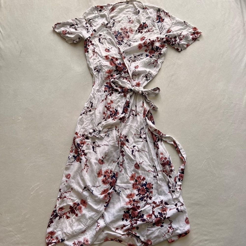 Roxy Wrap Dress Long Maxi Flowy Feminine Pretty Floral Flutter Garden Dress